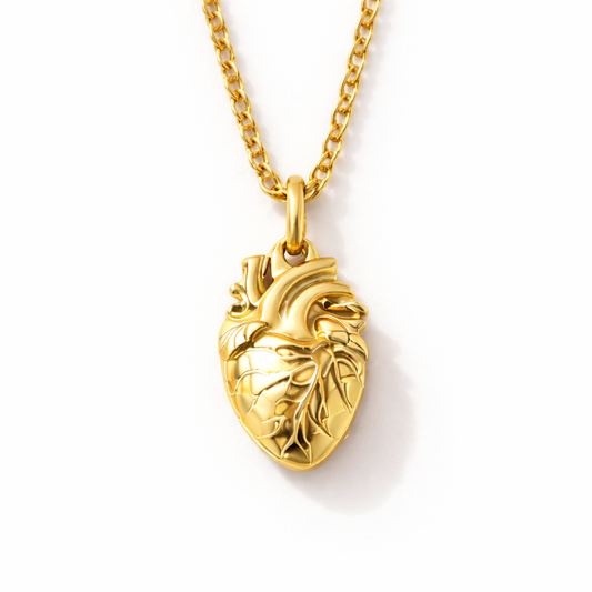 Collar Latidos — Corazón Anatómico en Oro